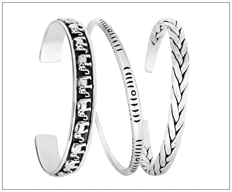 Silver bangle for men women