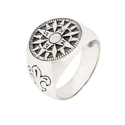 925 sterling Silver Compass Ring 