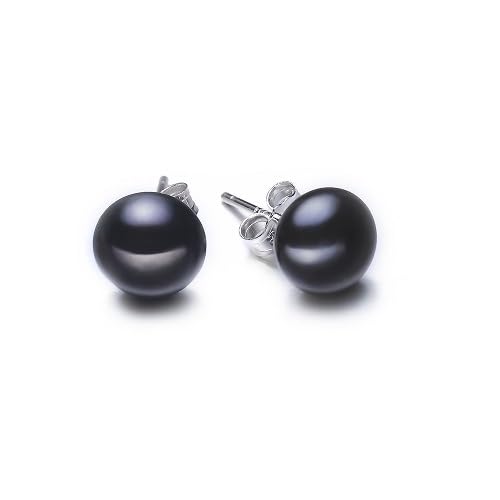 Black Pearl Stud Earrings