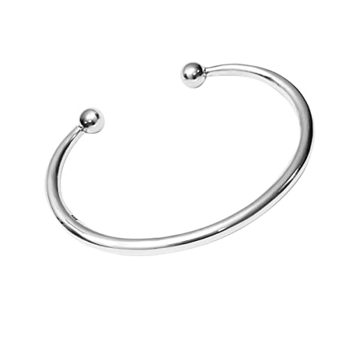 Women's Plain 925 Sterling Silver Torque Bangle Bracelet 