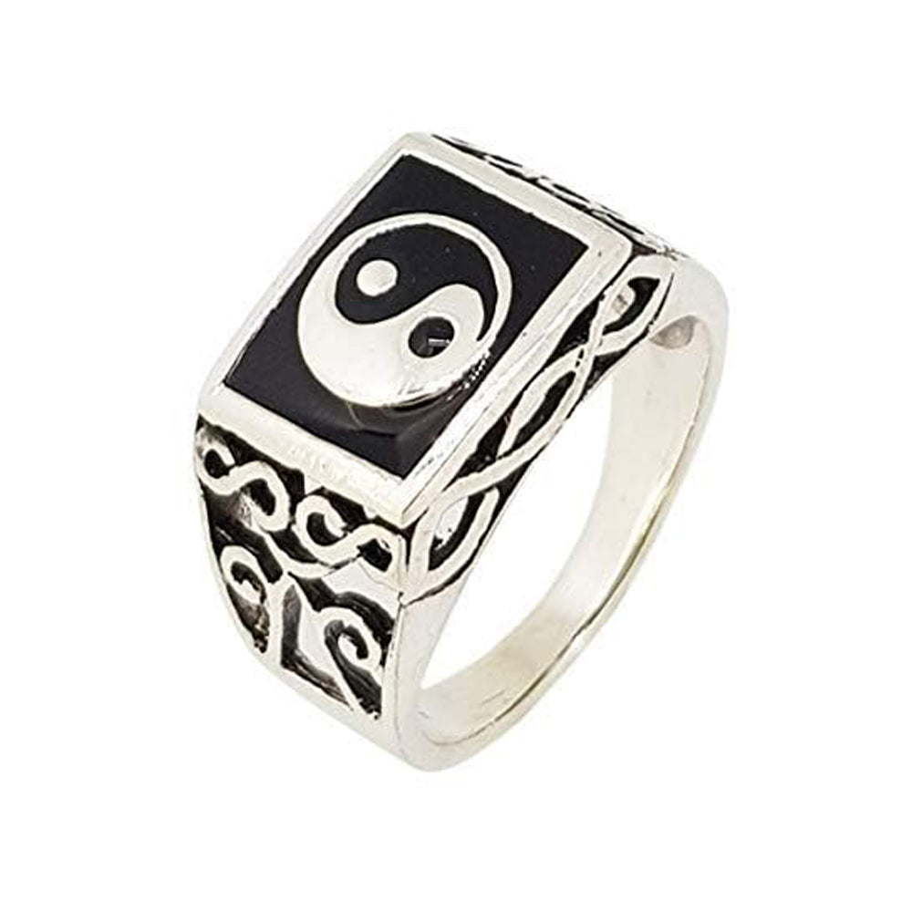 Yin Yang Silver Ring | Classic 925 Sterling Silver Men's Ring