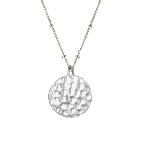 Hammered Flat Round Disc Pendant