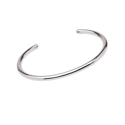 Torque Bangle Bracelet | Plain 3.1mm 925 Sterling Silver Wristband for Men