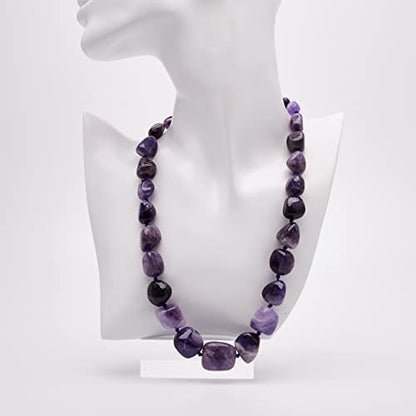 Purple Amethyst Chunky Gemstone Statement Necklace 