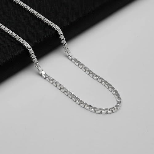 3mm Thick 925 Sterling Silver Box Chain Necklace