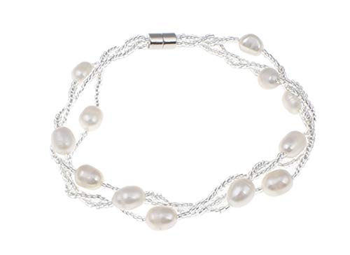 Women's Pearl Jewelry Set | Freshwater Pearl Necklace, Bracelet, and Earrings - Elegant Design