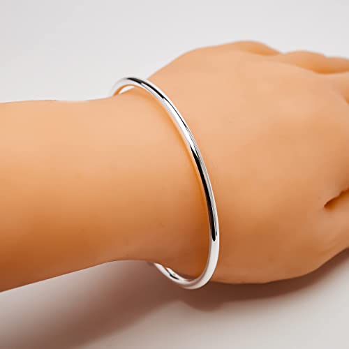 Women's Plain 925 Sterling Silver Torque Bangle Bracelet High Polish