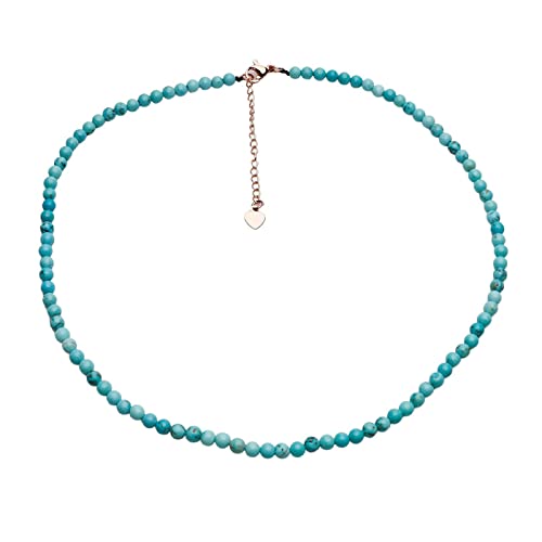 Blue Turquoise Gemstone Choker with Extender 