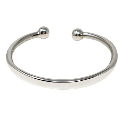 Men's Torque Bangle | Solid Heavy 925 Sterling Silver Plain Bracelet - Jewelry Gift for Him