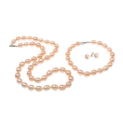 Pink 8-9mm Freshwater Pearl Jewelry Set