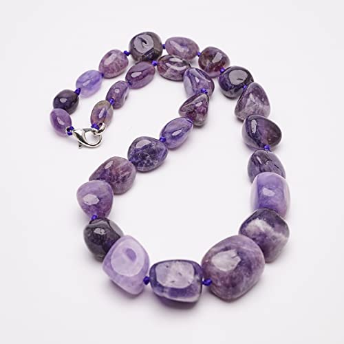 Purple Amethyst Chunky Gemstone Necklace