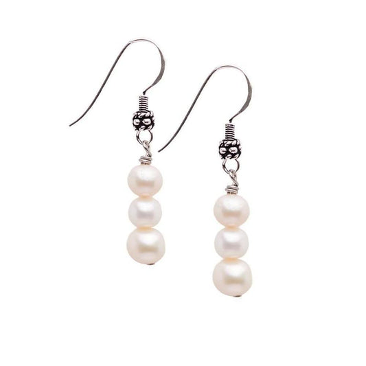 3 x 7mm pearl drop earrings