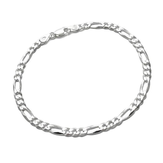 Men's Figaro Chain Bracelet | 5mm 925 Sterling Silver Chain, Length: 18.5cm