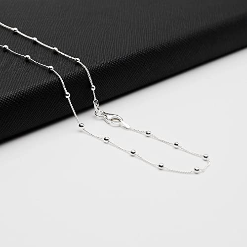  Ball Beaded Curb Chain in 925 Sterling Silver