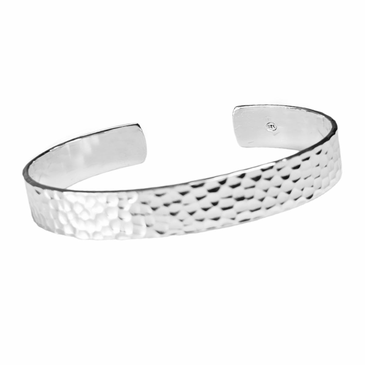 Hammered Effect 925 Sterling Silver Bangle