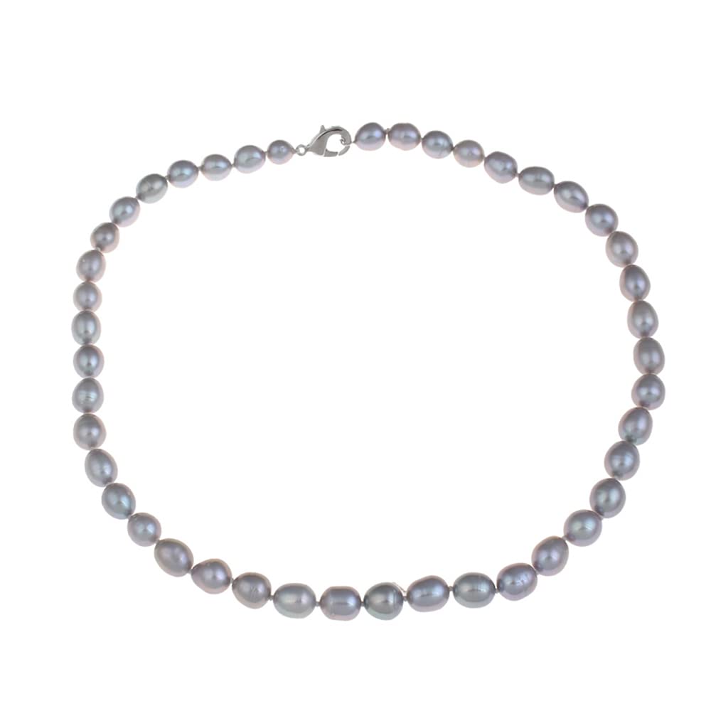 Gray Rice Shape Pearl Necklace