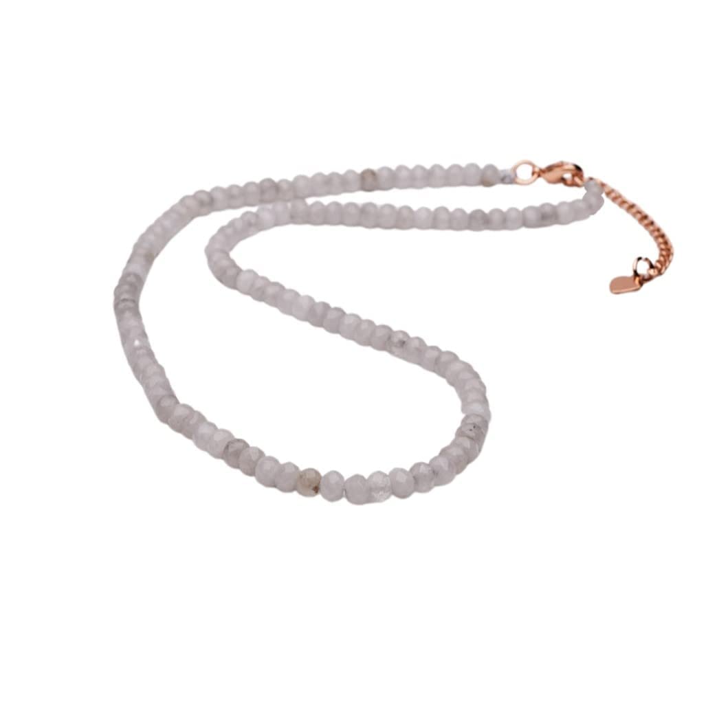 White Jade Gemstone Choker with Extender 