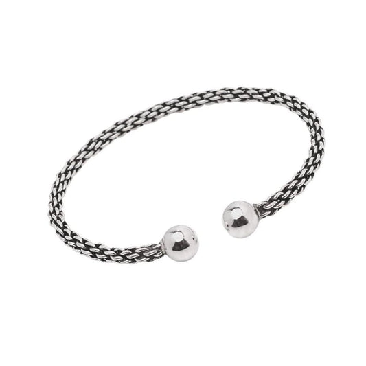 Slim Rope Design sterling Silver Bangle