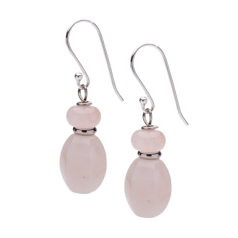 Rose Quartz Dangle Drop Earrings