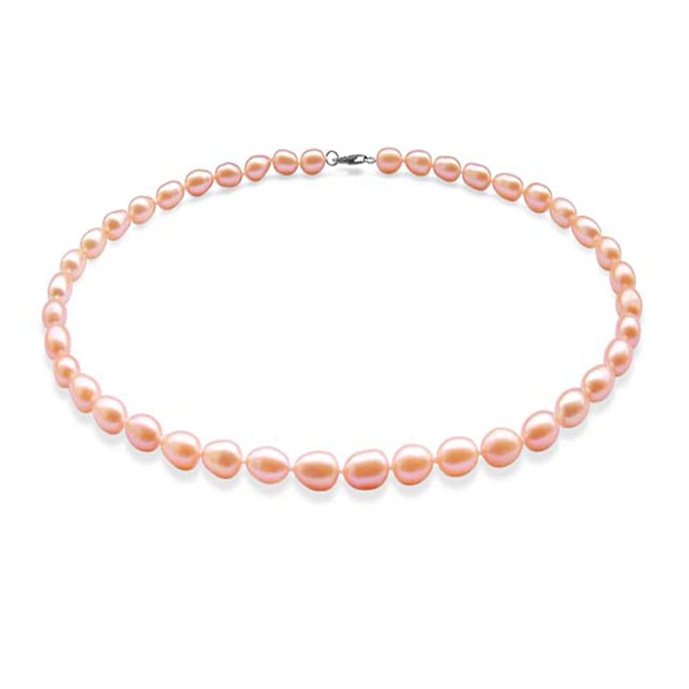 Pink Rice Shape Pearl Necklace