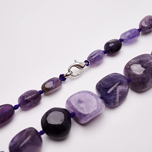 Statement Jewelry Purple Amethyst Chunky Gemstone Necklace 