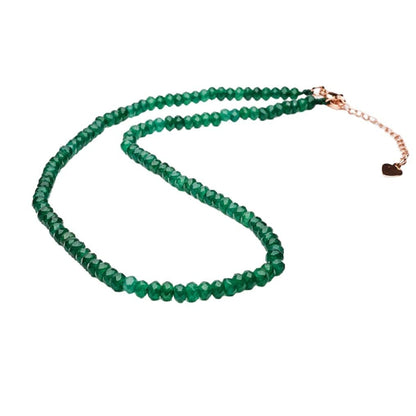 Green Emerald Gemstone Choker with Extender 