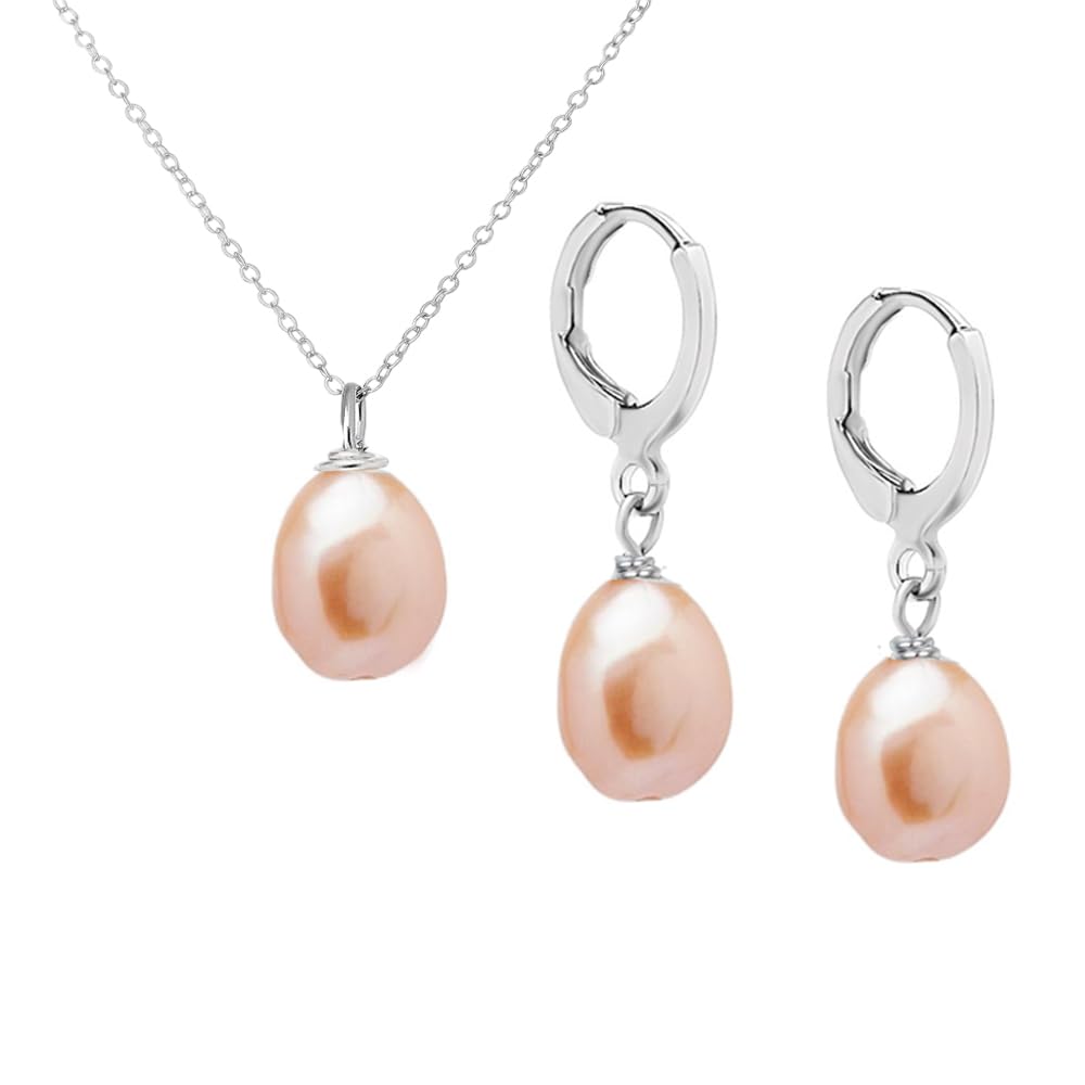 Pink Baroque Pearl Jewelry Set for Women