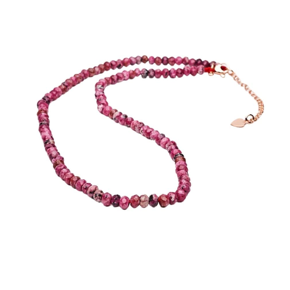 Pink Zoisite Gemstone Choker with Extender 