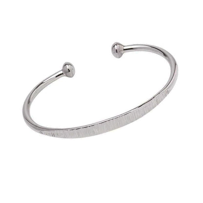 Statement Torque Bangle | 925 Sterling Silver Crushed Hammered Bracelet for Women