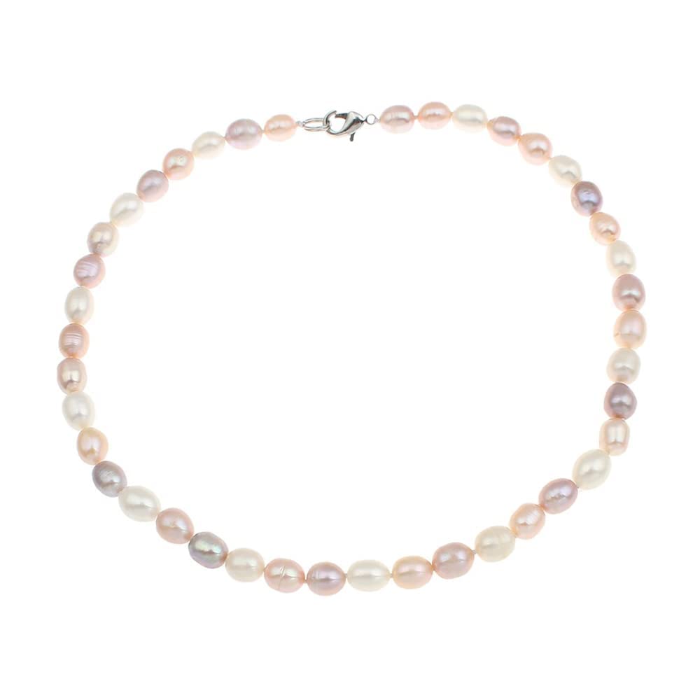 Multicolor Rice Shape Pearl Necklace