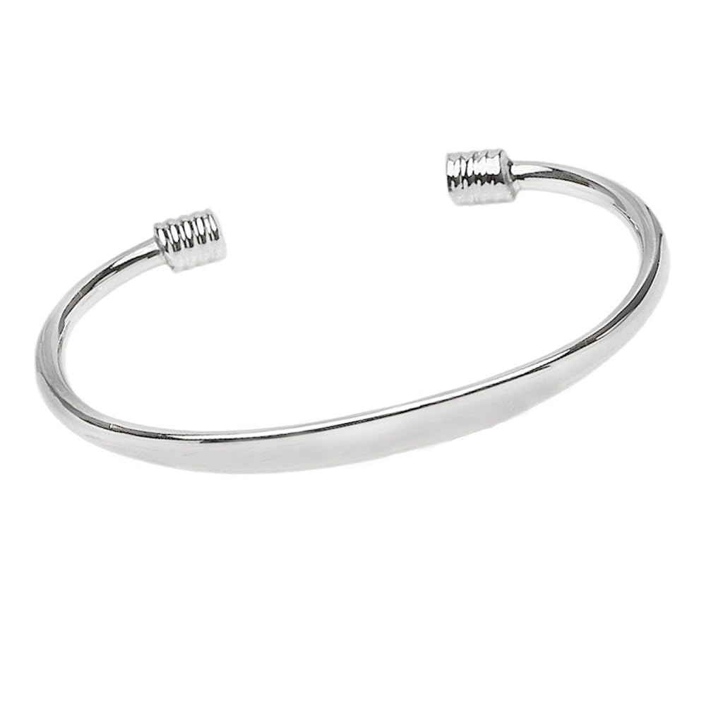 Sleek 925 sterling Silver Torque Bangle Bracelet for Men and Women