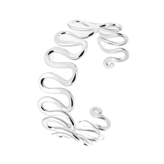 925 Sterling Silver Wave Design Bangle