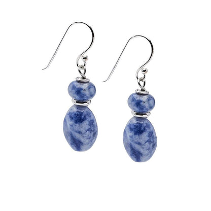 Blue Spots Dangle Drop Earrings