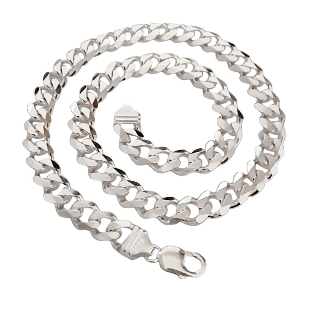 925 sterling silver Heavy 11.5mm Thick Curb Chain Necklace