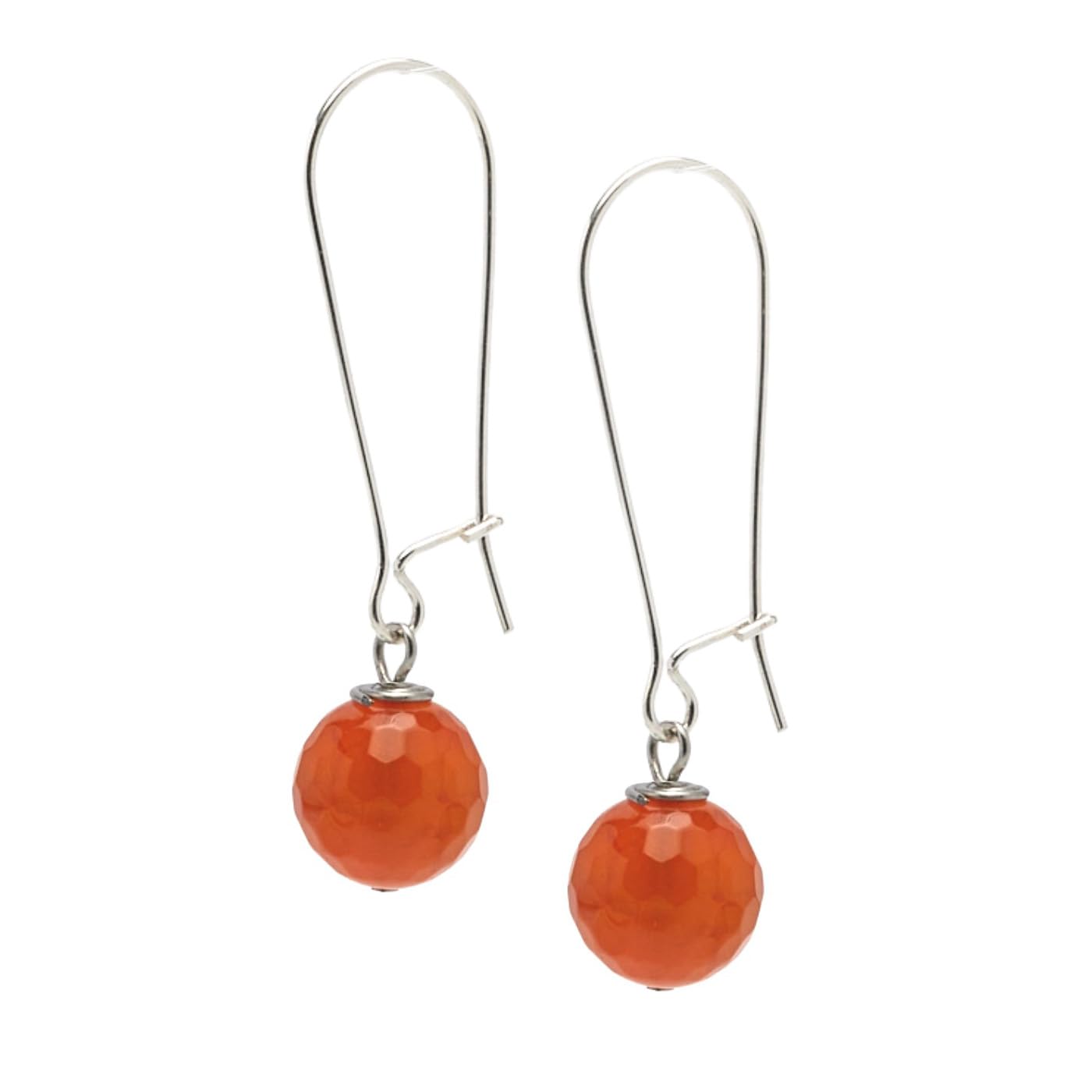 Orange agate 12mm Gemstone Bead Drop Earrings