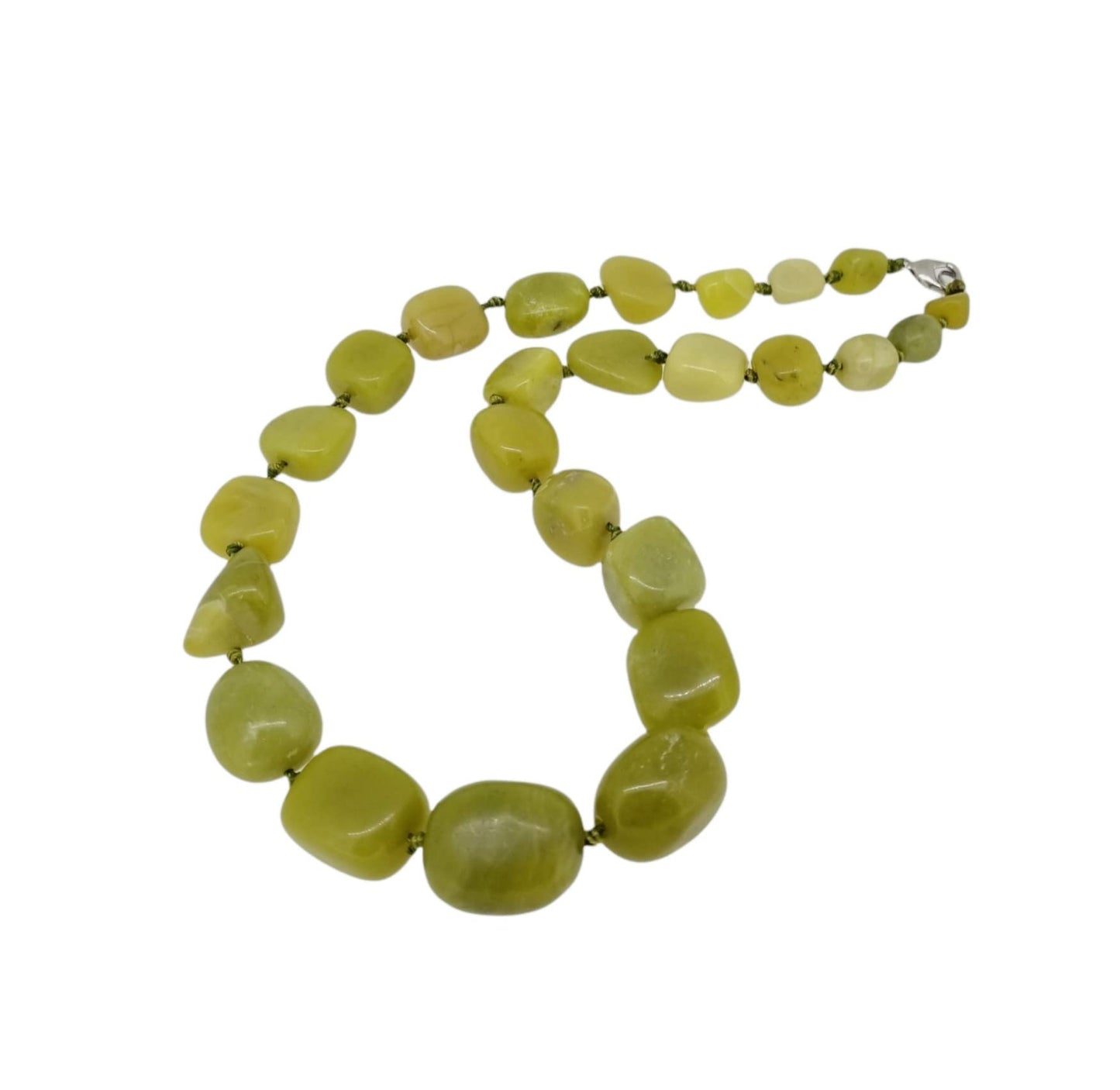 Green Jade Chunky Gemstone Necklace Statement Jewelry 