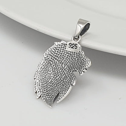 Men's Celtic Knot Pendant Necklace | 925 Sterling Silver Lion King Head Pendant for Men