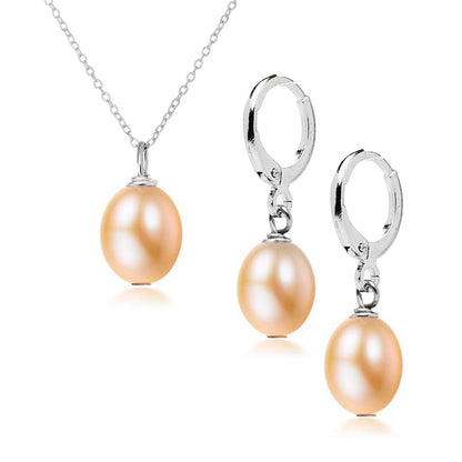 Pink Freshwater Pearl Jewelry Set for Women