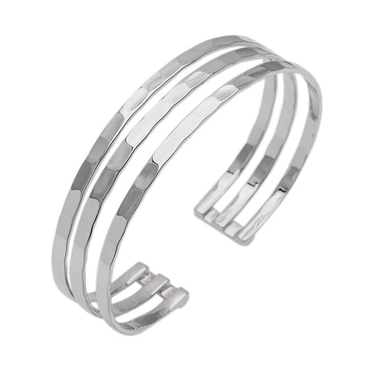 women's hammered silver bangle for women girls