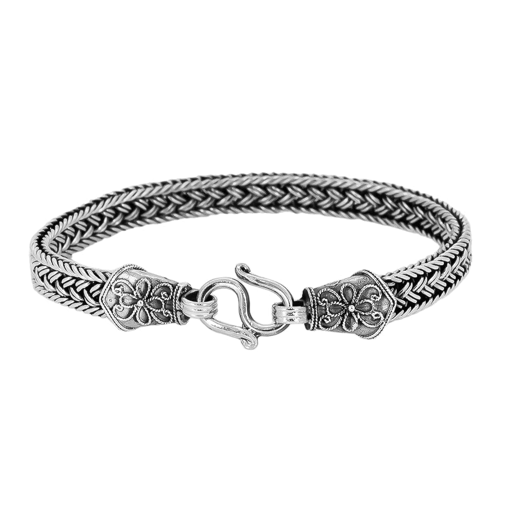 Handmade Byzantine Chain Bracelet | Solid 925 Sterling Silver, Length: 9in