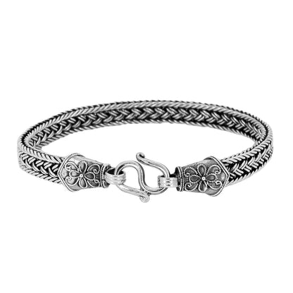 Handmade Byzantine Chain Bracelet | Solid 925 Sterling Silver, Length: 9in