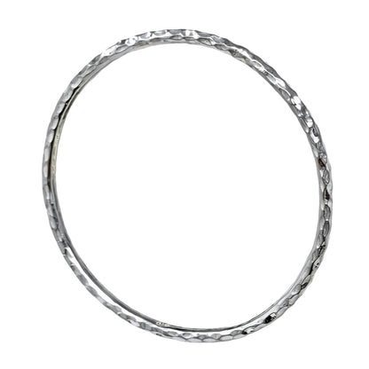  Hammered Bangle 3mm 925 Sterling Silver