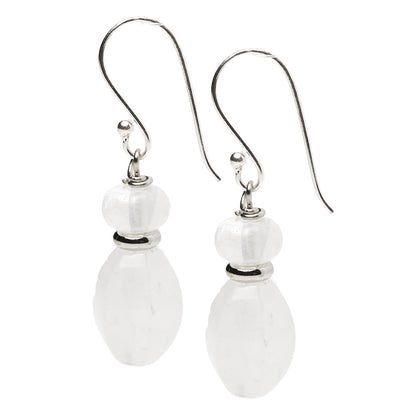 Clear Quartz Dangle Drop Earrings