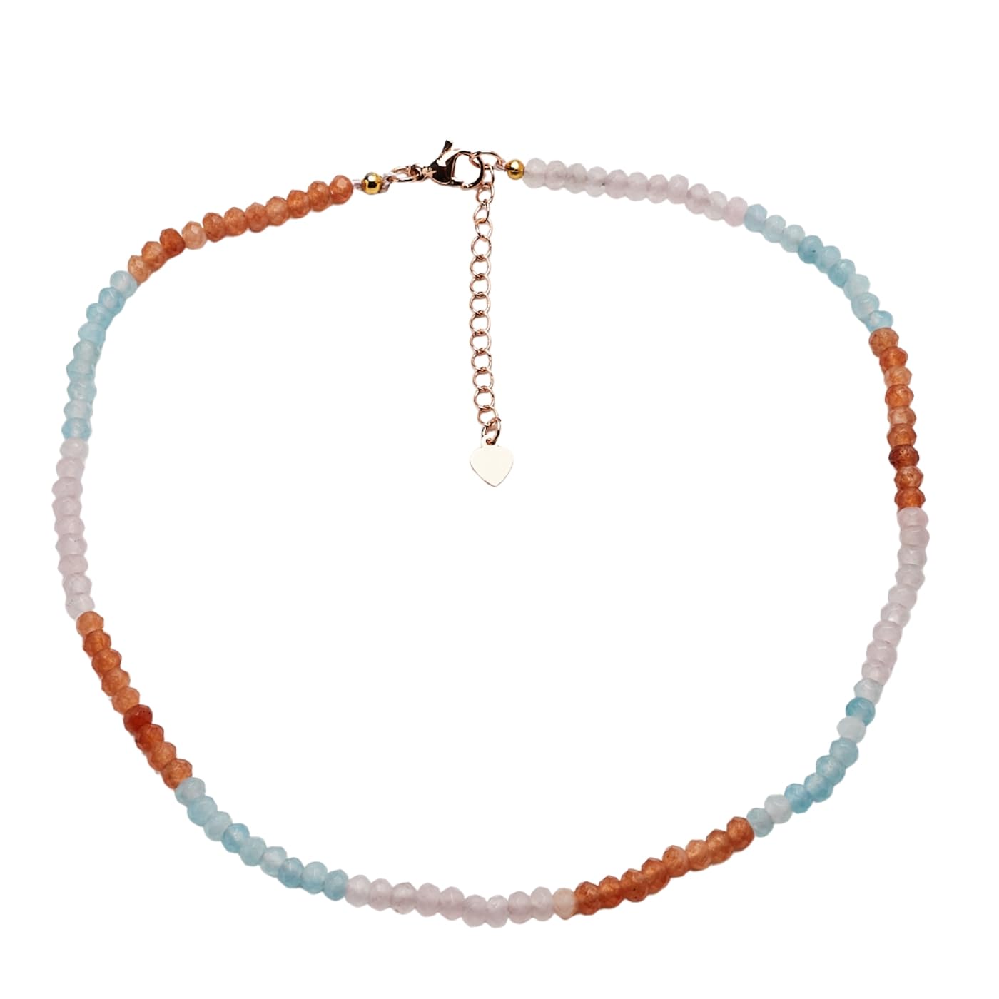 Rose/ Blue/ Cherry Quartz Gemstone Choker with Extender 