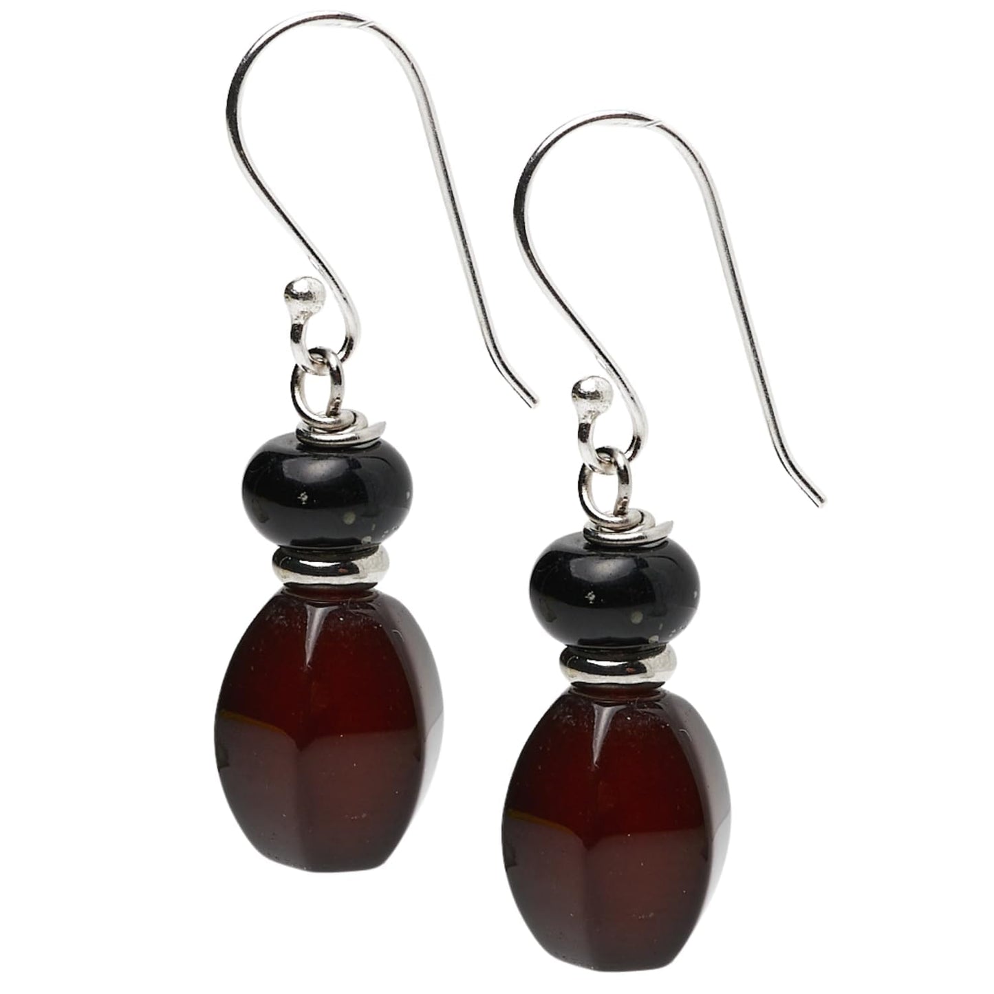 Black Agate Dangle Drop Earrings