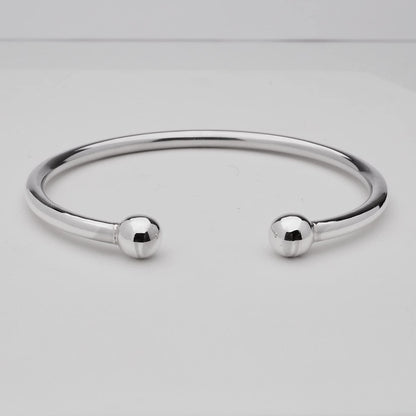 Men's Silver Torque Bangle | Plain 925 Sterling Silver Design - Weight: 22.5g