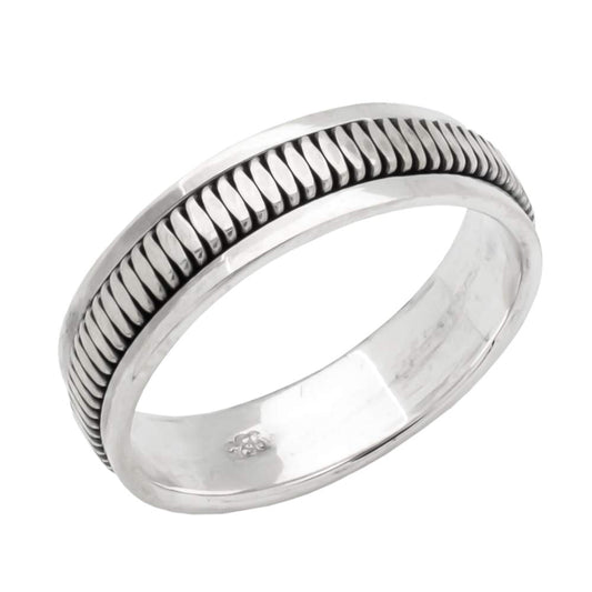 Women's 6mm Silver Spinner Ring | Solid 925 Sterling Silver Finger Ring for Women