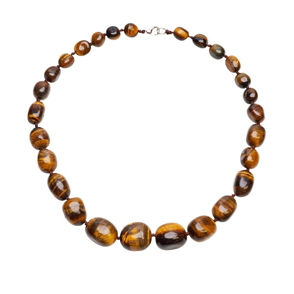 Tiger's eye Chunky Gemstone Necklace Statement Jewelry 