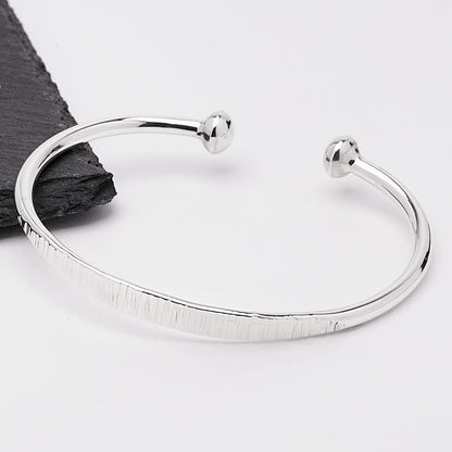 Statement Torque Bangle | 925 Sterling Silver Crushed Hammered Bracelet for Women