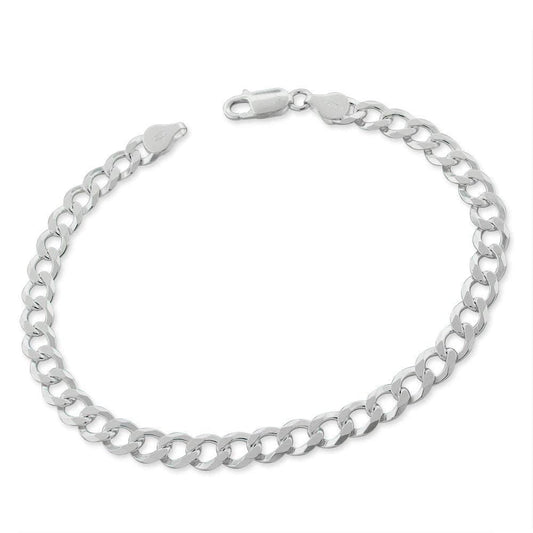 Men's Curb Chain Bracelet | 6.2mm Solid 925 Sterling Silver Chain, Length: 9.2in